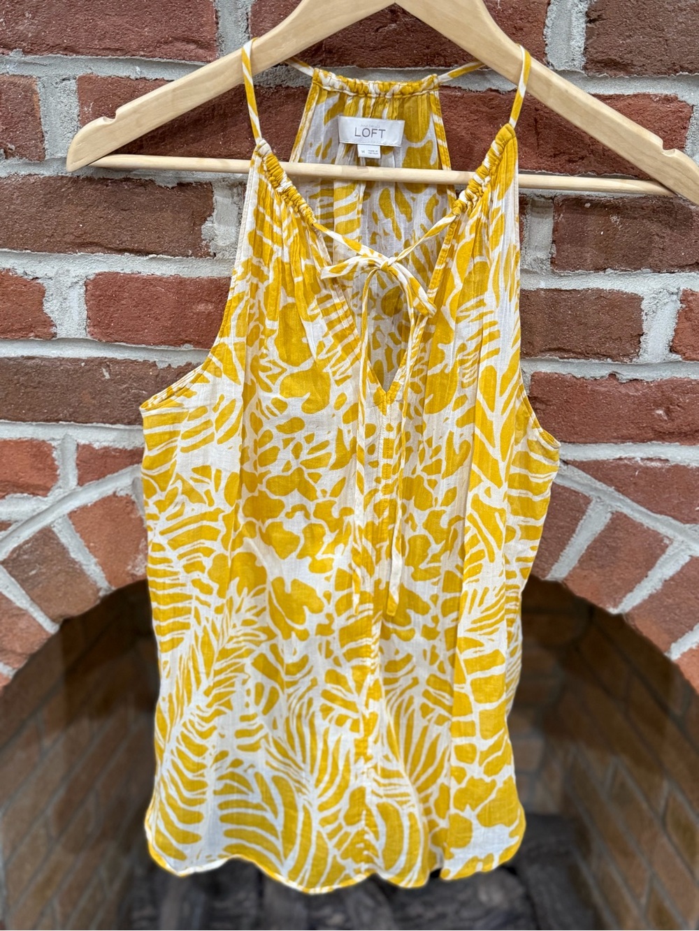 LOFT Yellow and White Floral Halter Camisole